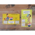 Vintage 1950's Pepsi Cola calandar cards, two in the lot, others available
