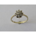 Exquisite vintage 9ct yellow gold and Diamond cluster Ring, 2.6g, others available