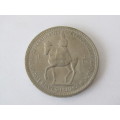 Old cased Five Shilling coin, `Faith and Truth I will bear unto you`