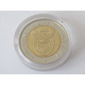 2008 R5 coin, Mandela smiley face, cased