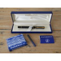 Vintage boxed Waterman fountain Pen with 7 ink replacement cartridges