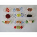 Vintage lot of 10 Murano art glass Sweets, 5cm, excellent condition