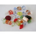 Vintage lot of 10 Murano art glass Sweets, 5cm, excellent condition