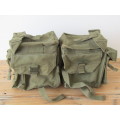 Original old SADF military Webbing Kidney Pouches with straps