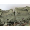 Original old SADF military Webbing Kidney Pouches with straps