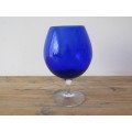 Blue and clear glass Goblet vase, 19cm high, excellent condition