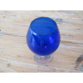 Blue and clear glass Goblet vase, 19cm high, excellent condition