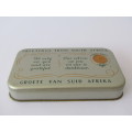 Vintage 1940 WW2 Christmas chocolate Tin, 18cm x 11cm x 3cm, Greetings from South Africa