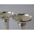 Pair of matching silverplated flute Vases, 14.5cm
