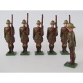 Vintage boxed set of 6 "Natal Police 1905" lead toy soldiers figures, 6cm