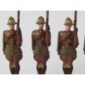 Vintage boxed set of 6 "Natal Police 1905" lead toy soldiers figures, 6cm