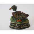 Vintage cast iron Door Stop in the shape of a Duck, 8cm, excellent condition