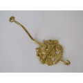 Vintage brass wall mounted Clothes Hook, 21cm, like new - 3 available