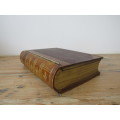 Vintage wooden container, made to look like an old book, hinged lid, 26cm x 20cm
