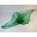Very large and beautiful vintage Murano green Art Glass centerpiece Bowl, 65cm x 27cm x 14cm