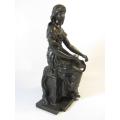 Beautiful antique late 1800's French Signed Bronze Sculpture of a Maiden, 32cm, 7Kg, excellent cond.