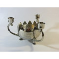 Vintage 3 arm silverplated Candle Holder with centre Bowl, approx 19cm x 11cm
