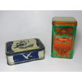 Lot of 2 old and collectable Tins, Braganza Tea 17cm and Mackintosh's Toffee Tin 17cm