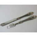 Vintage hallmarked solid sterling silver small Knife and Fork Set in excellent condition, 15cm, 27g