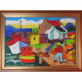 Original G Ihlenfeldt oil on board Painting with beautiful Frame, 51cm x 41cm, excellent condition