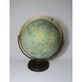 Vintage 1960's Readers Digest Great World Globe on wooden stand, raised mountains, 30cm diameter