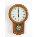 Vintage wooden Seiko quartz Wall Clock with Pendulum, excellent condition, 48cm x 29cm
