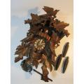 Vintage Black Forest Cuckoo Clock, complete with Pendulum and Weights, turning German Figures, Large