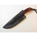 Quality Model K-91 Hunting Knife with hand stiched Sheath, excellent condition, 21cm, blade 10.5cm