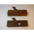 Lot of 2 vintage wooden Planes with Profile blades, complete and working, excellent condition