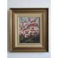 Gideon Rousseau signed Oil on Board with COA, beautifully Framed, 37cm x 42cm, Blossoms