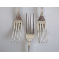 Vintage set of 6 original Chippendale Elkington & Co. silverplated Forks, England, 20cm long