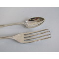 Vintage lot of 10 original Chippendale Elkington & Co. silverplated Forks & Spoons, England, 18cm