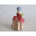 Lot of two collectable porcelain Figurines; Royal Doulton "Cissie" 13cm and Dresden in Box 12cm