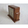 Vintage Temco art deco Electric Mantle Clock, wooden construction, excellent Working condition, 20cm