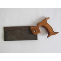 Vintage Back Saw with wooden handle and brass fittings, excellent and working condition, 33cm