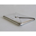 Hallmarked sterling Silver Business Card Holder with hinged Lid, Birmingham 1993, 9x6cm, 86.5g