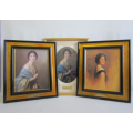 Vintage lot of 3 original Framed Duchess of York 1931 Prints, assosiated brass plaques, 39cm x 31cm