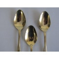 Set of 6 24ct Gold Plated stainless steel Tea Spoons, Korea, 15.5cm, others available