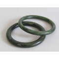 Vintage Pair of Natural Jade / Jadeite Bangles, 8cm diameter, excellent condition, 2 in the lot