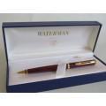 Vintage original Waterman retractable lead Pencil in Red and gold plated, original Case, excellent