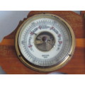 Vintage original Becon 900 Barometer and Thermometer mounted on wooden base, W. Germany, working