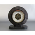 Large wood mounted vintage German Barometer or Hydrometer, 1960's, excellent and working, 26cm
