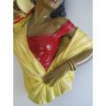 Original 1959 Bossons Chalkware Wall Hanging sculpture "Gypsey Girl" 21cm x 20cm, excellent cond.