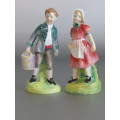 Pair of vintage 1949 Royal Doulton Figurines "Jack and Jill" HN2060 & HN2061, 14cm, perfect cond.