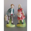 Pair of vintage 1949 Royal Doulton Figurines "Jack and Jill" HN2060 & HN2061, 14cm, perfect cond.