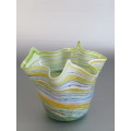 Magnificent original Murano "Handkerchief" art glass Vase in prestine condition, 21cm(d) x 18cm(h)