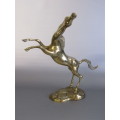 Large vintage solid Brass Ornament of a Rearing Horse in excellent condition, 37cm high