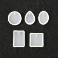 5 Pieces/Set Crystal Geometric Jewelry Mold Pendant Silicone Ornament Resin Craft Making DIY