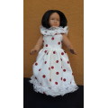 Small Porcelain Polka Dot Dressed Doll