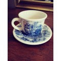 Oxford small blue and white Teacup and saucer.